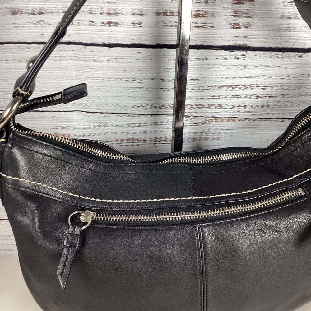 Coach Y2K‎ #13730 Vintage Soho Black Leather  Shoulder Bag with Silver Purse - Picture 4 of 14